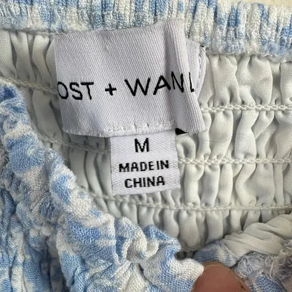 Lost Wander Mini Dress Womens MEDIUM Seaside Breeze Floral Cottage Boho Blue - Picture 9 of 12